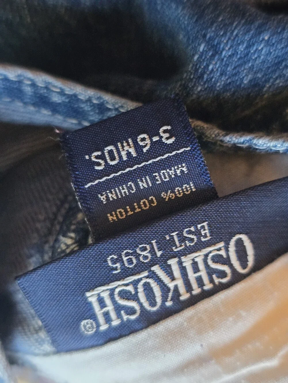 Vintage OshKosh 3-6M Bear BITBBH Denim Overalls Custom y2k
